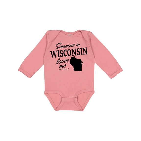 Inktastic Someone in Wisconsin Loves Me Boys or Girls Long Sleeve Baby Bodysuit