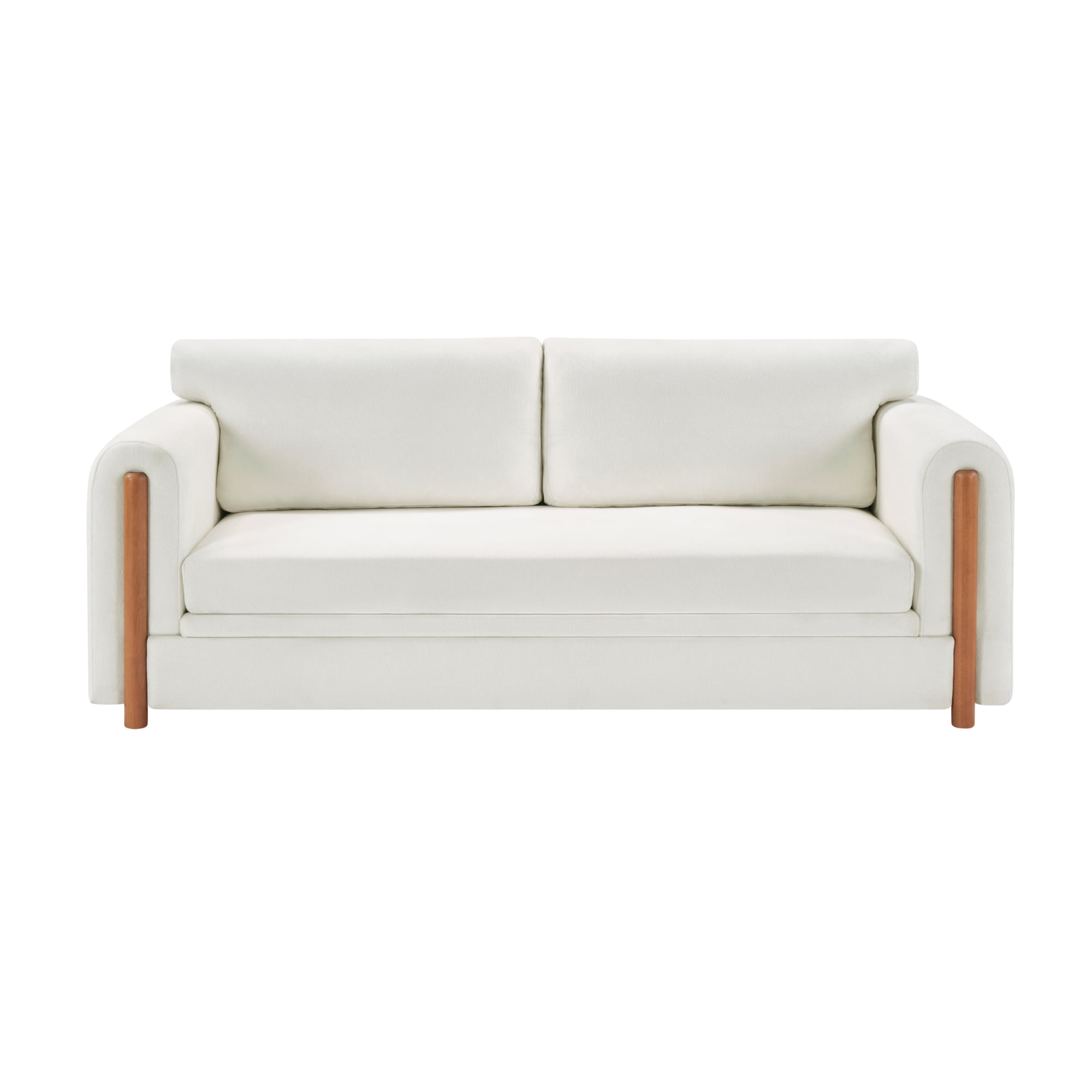 Leumius 79.1" 3-Seater Upholstered Couch, Accent Sofa with Square Arms for Living Room, Apartment and Small Space, Beige