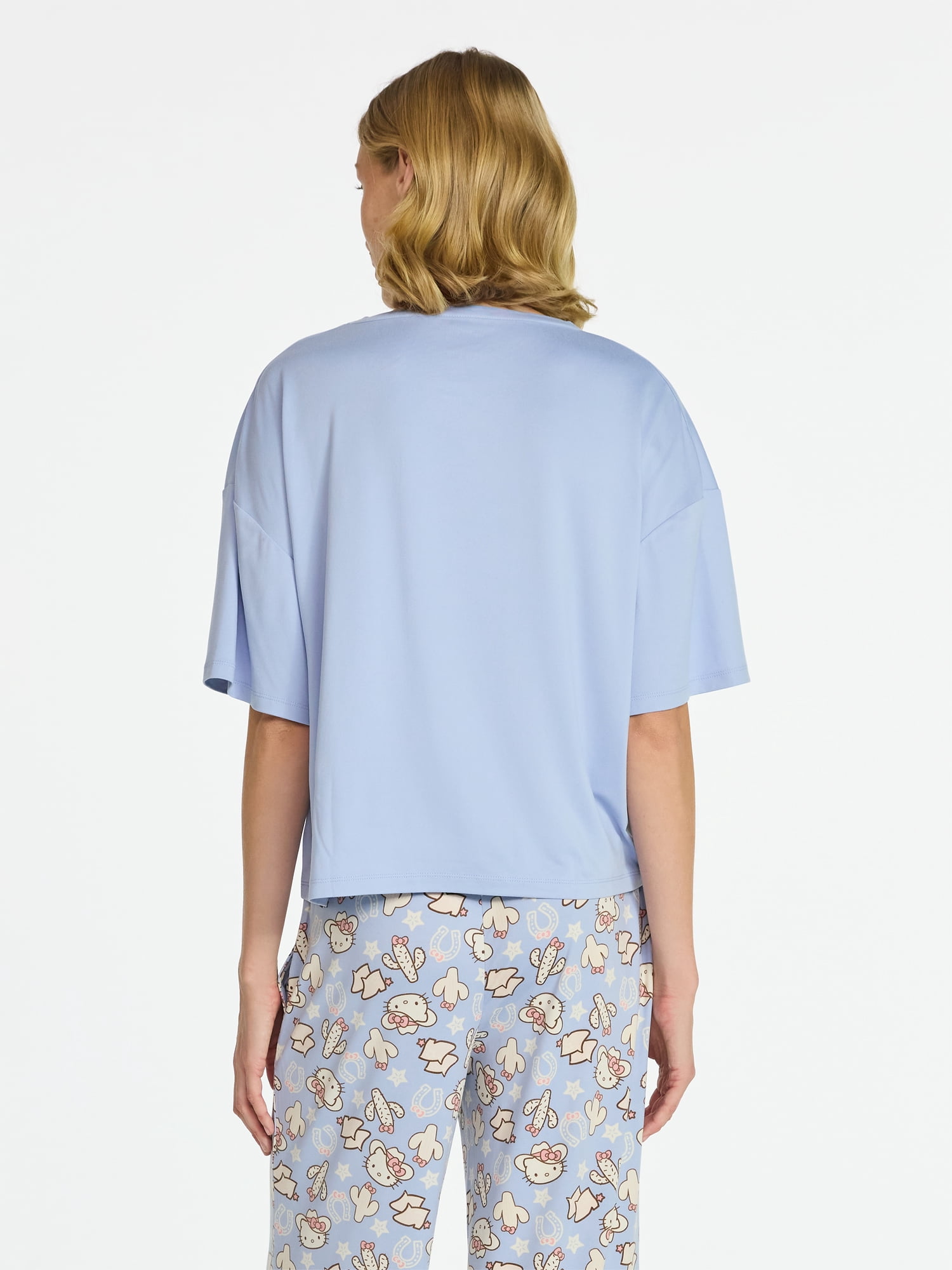 Hello Kitty Women's and Women’s Plus Western Graphic Sleep Tee with Short Sleeves, Sizes XS-3X