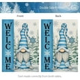 thumbnail image 5 of Winter Gnome House Flag 28x40 Inch Double Sided for Outside Welcome Burlap Stripes Blue Large Yard Flag CF615-40, 5 of 6
