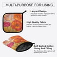 thumbnail image 3 of Yayeee Oven Mitts and Pot Holder Set of 2 Heat Resistant Kitchen Gloves Baking Hot Pad, Orange Abstract Floral, 3 of 5