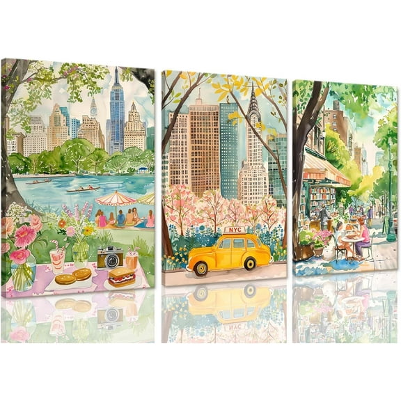 FCCUYE Flower Market Wall Art Print Canvas d Pink Floral Paintings Colorful Botanical Sunflower Artwork Travel Poster for Decor Picture 3 pieces for Living Room Bedroom Bathroom 16x24in