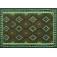 thumbnail image 1 of Ahgly Company Machine Washable Indoor Rectangle Oriental Turquoise Blue Traditional Area Rugs, 2' x 3', 1 of 4