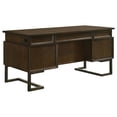 thumbnail image 4 of BenJara Mars 66 Inch Executive Desk with 6 Drawer, Mahogany Wood, Dark Brown, 4 of 5