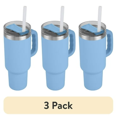 (3 pack) Ozark Trail 40oz Stainless Steel Tumbler, Light Blue