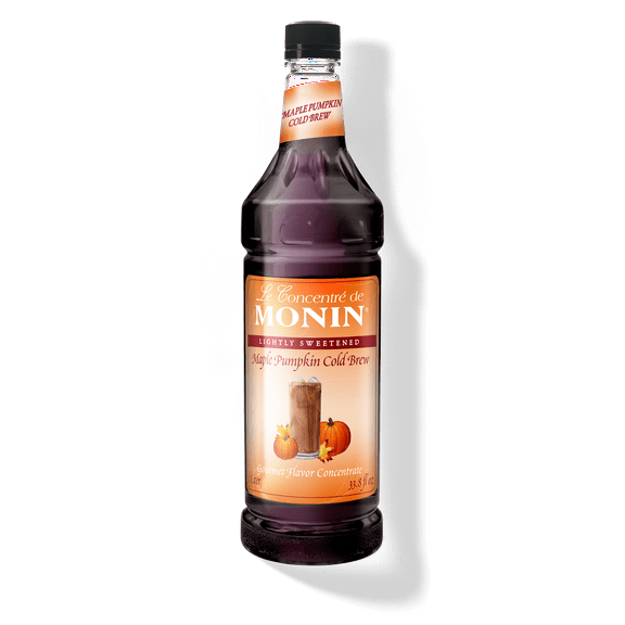 Monin Maple Pumpkin Cold Brew Coffee Concentrate 1 Liter Plastic Bottle M-FT342F