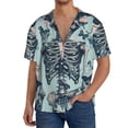 thumbnail image 1 of Fotbe Butterflies Skull Bows Camisa Estampada de Manga Corta para Hombre, Casual de Verano, Estilo Playero, Sin Arrugas-4X-Large, 1 of 5