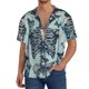 thumbnail image 1 of Balery Butterflies Skull Bows Camisa Casual de Manga Corta con Botones para Hombre, Texturizada, Estilo Cubano, para Playa, Verano-Medium, 1 of 5