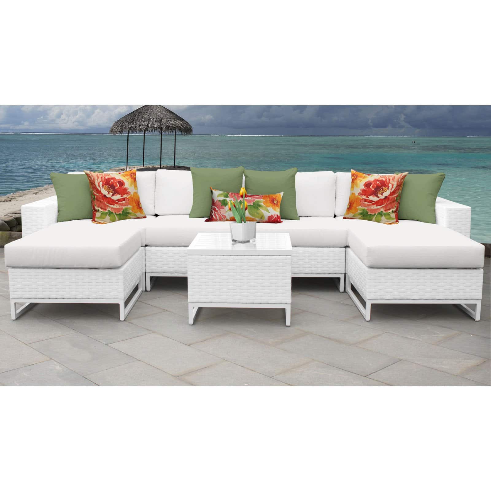 Florida 7-Piece Aluminum Framed Outdoor Conversation Set with Accent Table - image 3 of 3