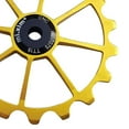 thumbnail image 6 of 18T Aluminum Ceramic Sealed Bearing Jockey Wheel Roller Rear Derailleur Pulley with Installation Hole Adapter Tubes - Golden, 72mm, 6 of 8