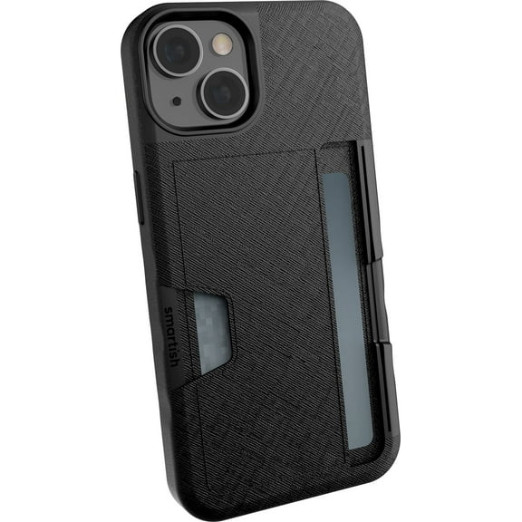 Smartish iPhone 14 Wallet Case - Wallet Slayer Vol. 2 [Slim   Protective] Credit Card Holder with Kickstand - Black Tie Affair