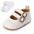 thumbnail image 2 of AVAIL Baby Girl Shoes 12-18 months Hook Strap PU Leather Soft Soled Anti-slip Infant Boy Sandals Shoes + Lace Sock Outfit, 2 of 4