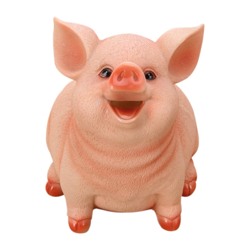 Piggy Bank Adorable Pig Shaped Creative Cute Resin Craft Money Box for Kids L 