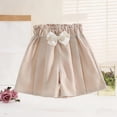 thumbnail image 4 of Tdoqot Girls Drees Shorts with Bow- Casual Wide Leg Elastic Waist Summer Kids Shorts Beige Size 4T, 4 of 5