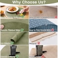 thumbnail image 6 of LOKHOM 13" Round Placemats Set of 6, Faux Leather Waterproof Heat Resistant Placemats, Reversible Solid Table Mats for Kitchen Dining Room, Green, 6 of 8