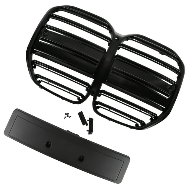 Unique Bargains No.51138078548 Front Upper Hood Bumper Grille Grill for BMW 4 Series G22 2021-2023 Double Slat Black