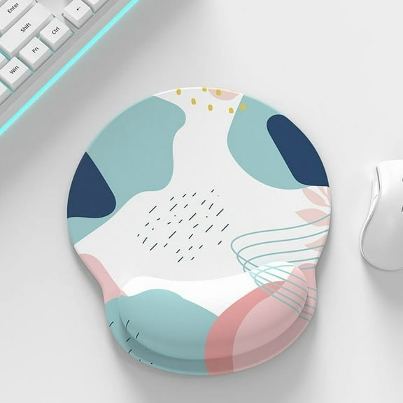 Mouse Pad, Ergonomic Mouse Pad with Wrist Rest, Comfortable Computer Gel Mouse Pad Wrist Support for Laptop, Pain Relief Mousepad with Non-Slip PU Base (Abstract Lines)