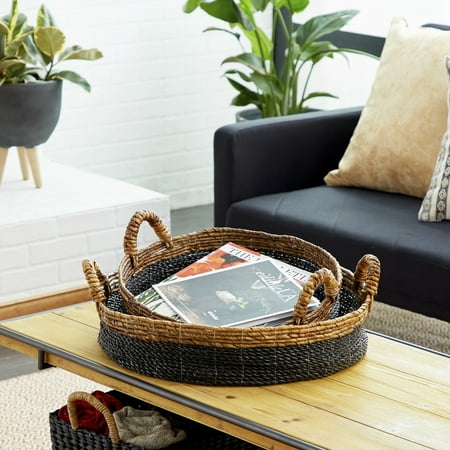 

CHAYOUCHAYOU 22 17 W Wood Eclectic Tray Black 2 - Pieces