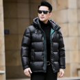 thumbnail image 4 of Chaqueta corta de plumón con capucha, ropa de diseñador para hombre, chaqueta acolchada ligera de lujo con relleno de pato para hombre, abrigo cálido de invierno para hombre, 4 of 4