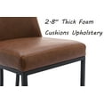 thumbnail image 6 of Guyou Modern Dining Chair Set of 2, Faux Leather Upholstered Side Chair with High Back and Metal Frame for Living Room Dining Room, Brown, 6 of 14