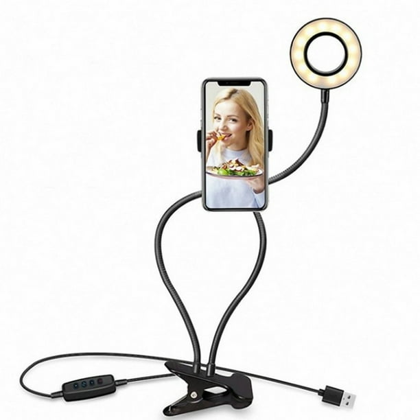 Selfie Ring Light Clip Multifuncional Para Teléfono Móvil Con Anillo De Luz Lámpara De Belleza Giratoria De Escritorio Yuarrent EL010706-00