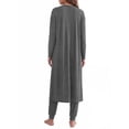 thumbnail image 5 of Weekease 3 Piece Sets for Women Crew Neck Tank Pockets Drawstring Pant Long Sleeve Cardigan Fall Pajamas Comfy Loungewear, 5 of 8