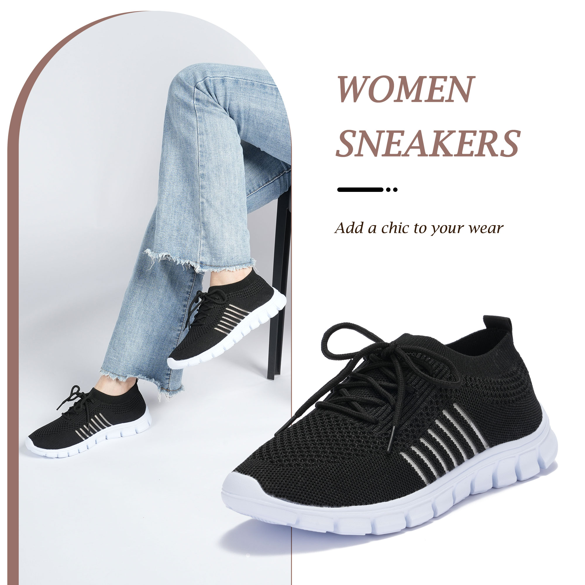 NEW Lightweight Running Shoes for Women Mesh Lace up Sneakers ...