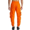 thumbnail image 4 of One opening Men Drawstring Pants Reflective Stripes Middle Casual Jogger Trousers, 4 of 6