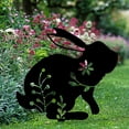 thumbnail image 3 of BZPIZ Garden Decorations Under $10 Metal Bunny Garden Decor Powder-Coated Matte Black Finish Silhouettes Lifelike Die-Cut Sign Garden Easter Ornament Garden Art for Flowerbeds Planters Patios Lawn, 3 of 5