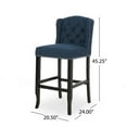thumbnail image 4 of GDF Studio Ahart Contemporary Fabric Tufted Wingback 31 Inch Barstools, Set of 2, Navy Blue and Dark Brown, 4 of 9