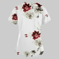thumbnail image 6 of EHTMSAK Scrub Tops Floral with Pocket Short Sleeve V-Neck Tops Working Uniform Print with Pockets Blouse Casual Nurse Shirts Scrubs on Clearance Red 5X, 6 of 7