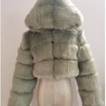 thumbnail image 1 of Abrigos y chaquetas de piel sintética recortados peludos de alta calidad para mujer, abrigo superior esponjoso con capucha, chaqueta de piel de invierno, abrigo femenino, 1 of 4