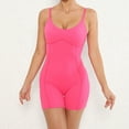 thumbnail image 2 of Spandex Bodysuit Romper for Women Shorts Workout Yoga Fitness Outfit Criss Cross Backless Sleeveless Jumpsuits (Large, Hot Pink), 2 of 6
