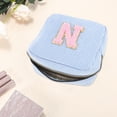 thumbnail image 3 of Ofertas Únicas 1 Pc Bolsa de Maquillaje con Patrón de Letra N para Viajes de Terciopelo Azul, 3 of 5