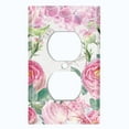 thumbnail image 2 of Metal Light Switch Plate Cover Elegant Pink Floral Dragonfly Heart Frame FLW122, 2 of 13