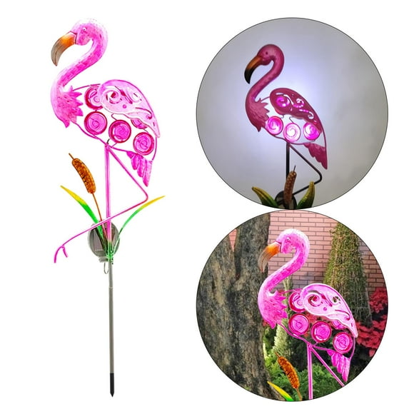 DYNWAVECA Flamingo Lawn Lamps Flamingo Lights, Garden Decor Solar Lights, Outdoor Decorative Stake, Solar Pink Flamingo Yard Ornaments