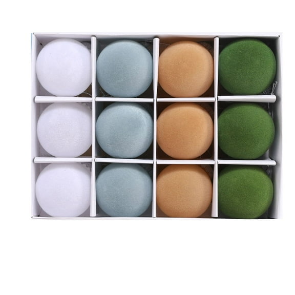 12PCS Velvet Christmas Ornaments 2025 - 2.4" Flocked Xmas Tree Balls, Shatterproof DIY Holiday Decor for Tree & Wreath
