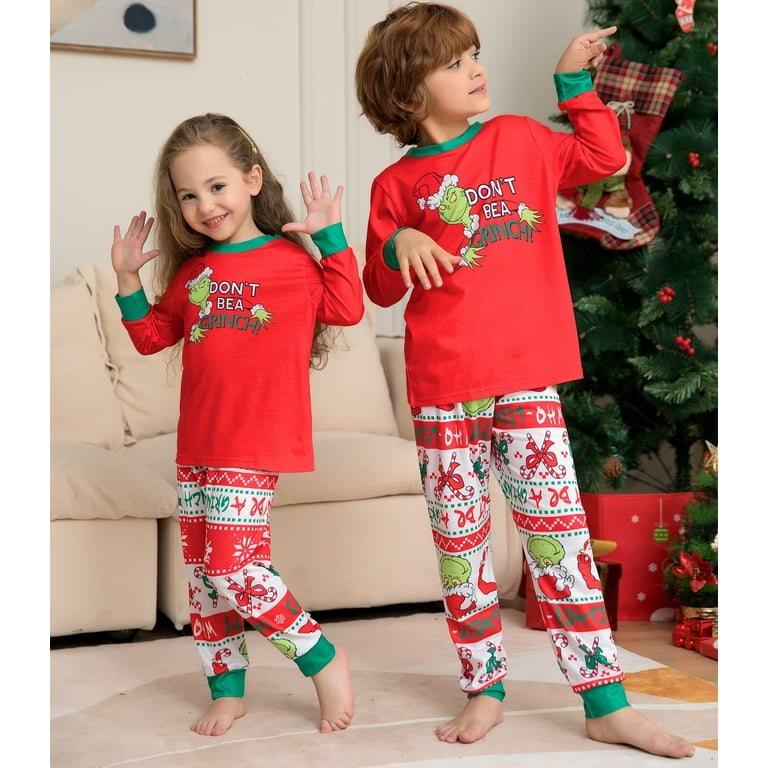 Christmas Pajamas For Family, Family Christmas Pajama Set, Family Matching  Outfits, Red Green, 