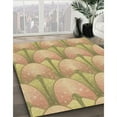 thumbnail image 3 of Ahgly Tapis Rond Lavable en Machine Intérieur Transitionnel Jaune Orange, 5 Pieds Rond, 3 of 7