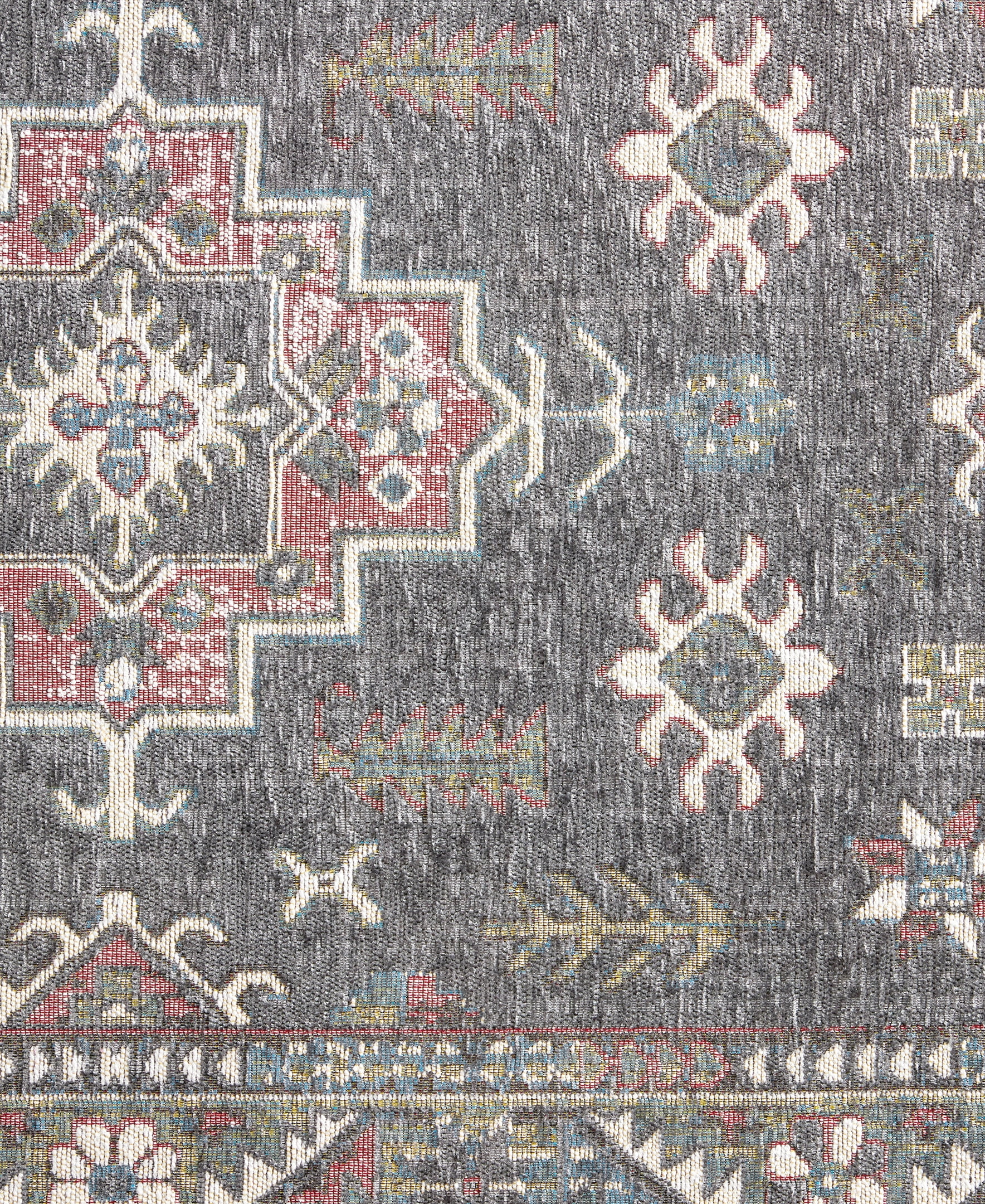 TOWN & COUNTRY LUXE Livie Forever Vintage Everwash® Washable Multi-Use Decorative Rug, Kitchen Rug, Low-Profile Door Mat, Bedroom Rug and Dorm Room Rug with Non-Slip Backing, Grey/Rose Pink, 24"x40"