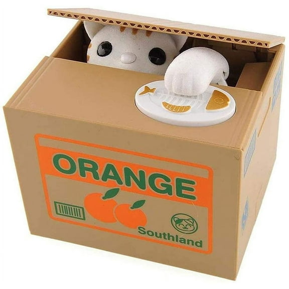 ShellKingdom Kids Piggy Bank Cute Funny Savings Money Box Electronic Automatic Stealing Bank with Smart Voice Great Gift for Boys Girls, Cute Kitty