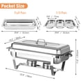 thumbnail image 2 of EVGTTI 4 Pack Chafing Dish Buffet Set, 8Qt Rectangular 1/3 Pan×2+full pan×2 Stainless Steel Catering Warmer Set with Water Pan for Parties, Events, Wedding, Camping, Dinner, 2 of 6