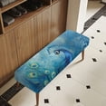 thumbnail image 2 of FKELYI Blue Peacock Print Dining Bench Cover Anti-Dust Bench Slipcover Stretch Fabric Furniture Protector Cover with Elastic Band for Living Room Bedroom, 2 of 7