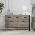 thumbnail image 4 of Miekor Furniture Wood Dresser with 7 Drawers, Wooden Storage Closet for Bedroom, Solid Clothes Cabinet with Sturdy Steel Frame, 48.58"W×15.75"D×31.22"H, 48 inch, Rustic Grey B5A3452, 4 of 9
