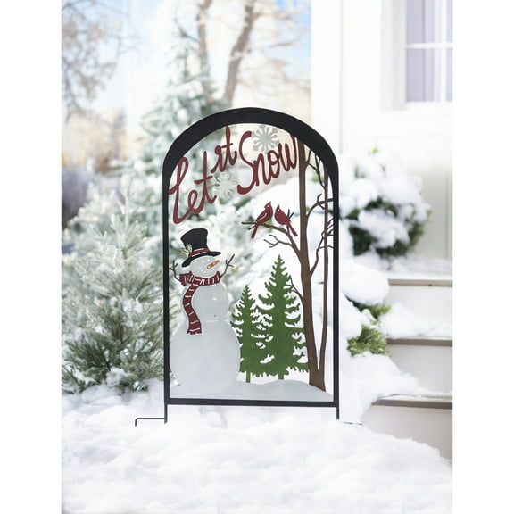 Laser Cut Trellis-Snowman