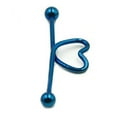 thumbnail image 6 of Jiaroswwei 1Pc Unisex Stainless Steel Heart Shaped Cartilage Piercing Industrial Barbell, 6 of 7