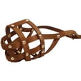 thumbnail image 2 of Genuine Leather Dog Basket Muzzle #105 Brown - Pit Bull, AmStaff (Circumference 12", Snout Length 3.5"), 2 of 2