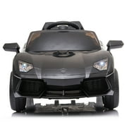 Angle View: Kids Ride On Car Rechargeable Toy Vehicle with Remote Control Black