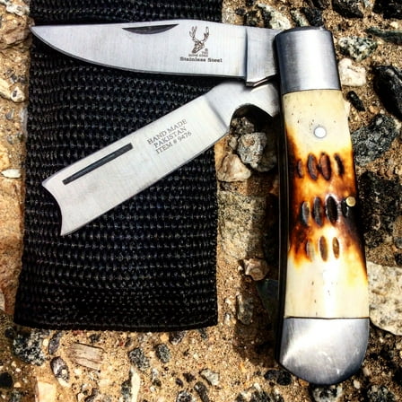 6" The Bone Edge Practical Dual-Bladed Pocket Knife 9476