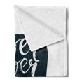 thumbnail image 2 of Wording Soft Flannel Fleece Throw Blanket, Never Ever Give Words with Grunge Rough Typography Calligraphy Art, Cozy Plush for Indoor and Outdoor Use, 60" x 80", Dark Blue White, by Ambesonne, 2 of 5